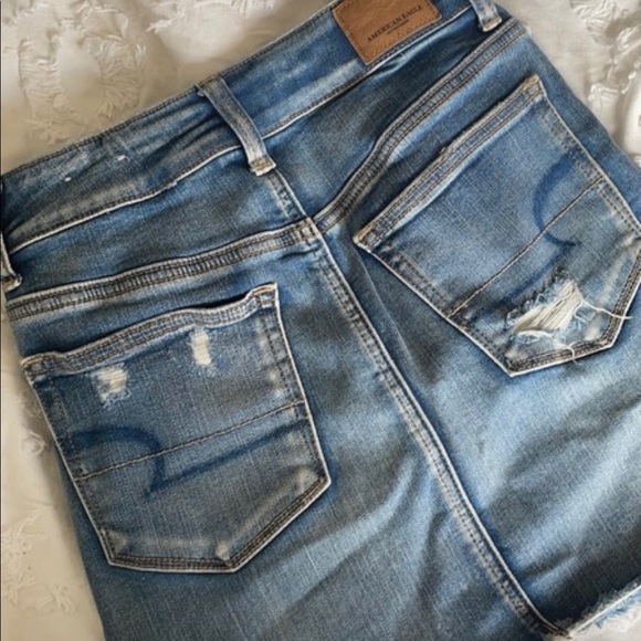 American Eagle ripped denim jean skirt size 0 - Picture 5 of 5